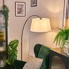 Bassagoda Lampadaire, Lampadaires arc Noir, 1 lumière, Abat-jour en tissu