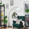 Bassagoda Lampadaire, Lampadaires arc Noir, 1 lumière, Abat-jour en tissu