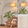 Bassagoda Lampadaire, Lampadaires arc Chrome, Noir, 1 lumière, Abat-jour en tissu