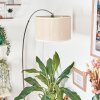 Bassagoda Lampadaire, Lampadaires arc Chrome, Noir, 1 lumière, Abat-jour en tissu