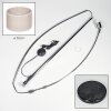 Bassagoda Lampadaire, Lampadaires arc Chrome, Noir, 1 lumière, Abat-jour en tissu