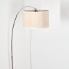 Bassagoda Lampadaire, Lampadaires arc Chrome, Noir, 1 lumière, Abat-jour en tissu