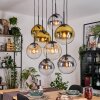 Gastor Suspension, Boule lumineuse, Suspension Ambre, Or, Clair, Fumé, 8 lumières