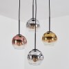 Ripoll Suspension, Boule lumineuse, Suspension grappe Chrome, Or, Clair, Cuivré, Fumé, 4 lumières