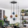 Ripoll Suspension, Boule lumineuse, Suspension grappe Bleu, Or, Cuivré, 4 lumières