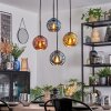 Ripoll Suspension, Boule lumineuse, Suspension grappe Bleu, Or, Cuivré, 4 lumières