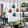 Ripoll Suspension, Boule lumineuse, Suspension grappe Bleu, Or, Cuivré, 4 lumières