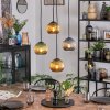 Koyoto Suspension, Boule lumineuse, Suspension grappe Bleu, Or, Vert, 4 lumières