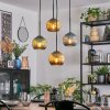 Koyoto Suspension, Boule lumineuse, Suspension grappe Bleu, Or, Vert, 4 lumières