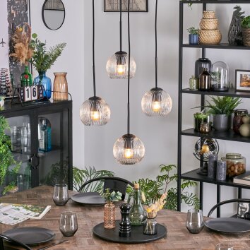 Ripoll Suspension, Boule lumineuse, Suspension grappe Clair, 4 lumières
