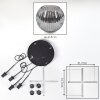 Ripoll Suspension, Boule lumineuse, Suspension grappe Fumé, 4 lumières
