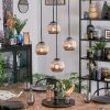 Ripoll Suspension, Boule lumineuse, Suspension grappe Chrome, Fumé, 4 lumières