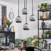 Ripoll Suspension, Boule lumineuse, Suspension grappe Chrome, Fumé, 4 lumières