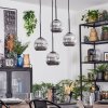Ripoll Suspension, Boule lumineuse, Suspension grappe Chrome, Fumé, 4 lumières