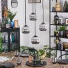 Ripoll Suspension, Boule lumineuse, Suspension grappe Chrome, Fumé, 4 lumières