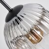 Ripoll Suspension, Boule lumineuse, Suspension grappe Chrome, Clair, Fumé, 4 lumières
