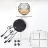 Ripoll Suspension, Boule lumineuse, Suspension grappe Ambre, Clair, 4 lumières