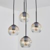 Ripoll Suspension, Boule lumineuse, Suspension grappe Ambre, Clair, 4 lumières