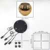 Ripoll Suspension, Boule lumineuse, Suspension grappe Or, 4 lumières