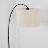 Bassagoda Lampadaire, Lampadaires arc Noir, 1 lumière, Abat-jour en tissu