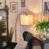 Bassagoda Lampadaire, Lampadaires arc Noir, 1 lumière, Abat-jour en tissu