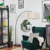 Bassagoda Lampadaire, Lampadaires arc Noir, 1 lumière, Abat-jour en tissu