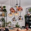 Gastor Suspension, Boule lumineuse, Suspension Ambre, Chrome, Clair, Cuivré, Fumé, 8 lumières