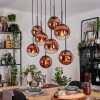 Gastor Suspension, Boule lumineuse, Suspension Clair, Cuivré, 8 lumières
