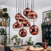 Gastor Suspension, Boule lumineuse, Suspension Clair, Cuivré, 8 lumières