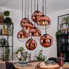 Gastor Suspension, Boule lumineuse, Suspension Clair, Cuivré, 8 lumières
