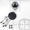 Ripoll Suspension, Boule lumineuse, Suspension grappe Fumé, 4 lumières