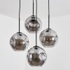 Ripoll Suspension, Boule lumineuse, Suspension grappe Fumé, 4 lumières
