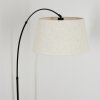 Bassagoda Lampadaire, Lampadaires arc Noir, 1 lumière, Abat-jour en tissu