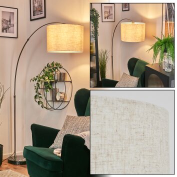 Bassagoda Lampadaire Nickel mat, Noir, 1 lumière Bassagoda Lampadaire Nickel mat, Noir, 1 lumière