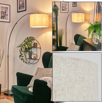 Bassagoda Lampadaire Nickel mat, Noir, 1 lumière Bassagoda Lampadaire Nickel mat, Noir, 1 lumière