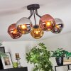 Ripoll Plafonnier, Boule lumineuse Chrome, Or, Cuivré, Fumé, 5 lumières