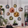 Ripoll Suspension, Boule lumineuse, Suspension Écru, Noir, 8 lumières