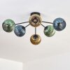 Koyoto Plafonnier, Boule lumineuse 73 cm Bleu, Or, Vert, 6 lumières