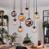 Gastor Suspension, Boule lumineuse, Suspension Ambre, Chrome, Clair, Fumé, 8 lumières