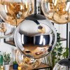 Gastor Suspension, Boule lumineuse, Suspension Ambre, Chrome, Clair, Fumé, 8 lumières