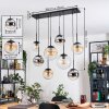 Gastor Suspension, Boule lumineuse, Suspension Ambre, Chrome, Clair, Fumé, 8 lumières