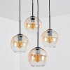 Koyoto Suspension, Boule lumineuse, Suspension grappe Ambre, Clair, 4 lumières