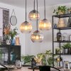 Koyoto Suspension, Boule lumineuse, Suspension grappe Ambre, Clair, Fumé, 4 lumières