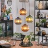 Koyoto Suspension, Boule lumineuse, Suspension grappe Bleu, Vert, Cuivré, 4 lumières