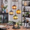 Koyoto Suspension, Boule lumineuse, Suspension grappe Bleu, Or, Vert, Cuivré, 4 lumières
