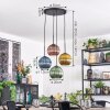 Koyoto Suspension, Boule lumineuse, Suspension grappe Bleu, Or, Vert, Cuivré, 4 lumières