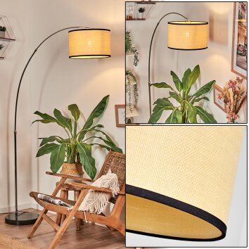 Chellas Lampadaire Chrome, Noir, 1 lumière
