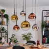 Gastor Suspension, Boule lumineuse, Suspension Chrome, Or, Clair, Cuivré, Fumé, 6 lumières