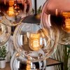 Gastor Suspension, Boule lumineuse, Suspension Ambre, Chrome, Clair, Cuivré, Fumé, 8 lumières