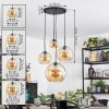 Koyoto Suspension, Boule lumineuse, Suspension grappe Ambre, 4 lumières